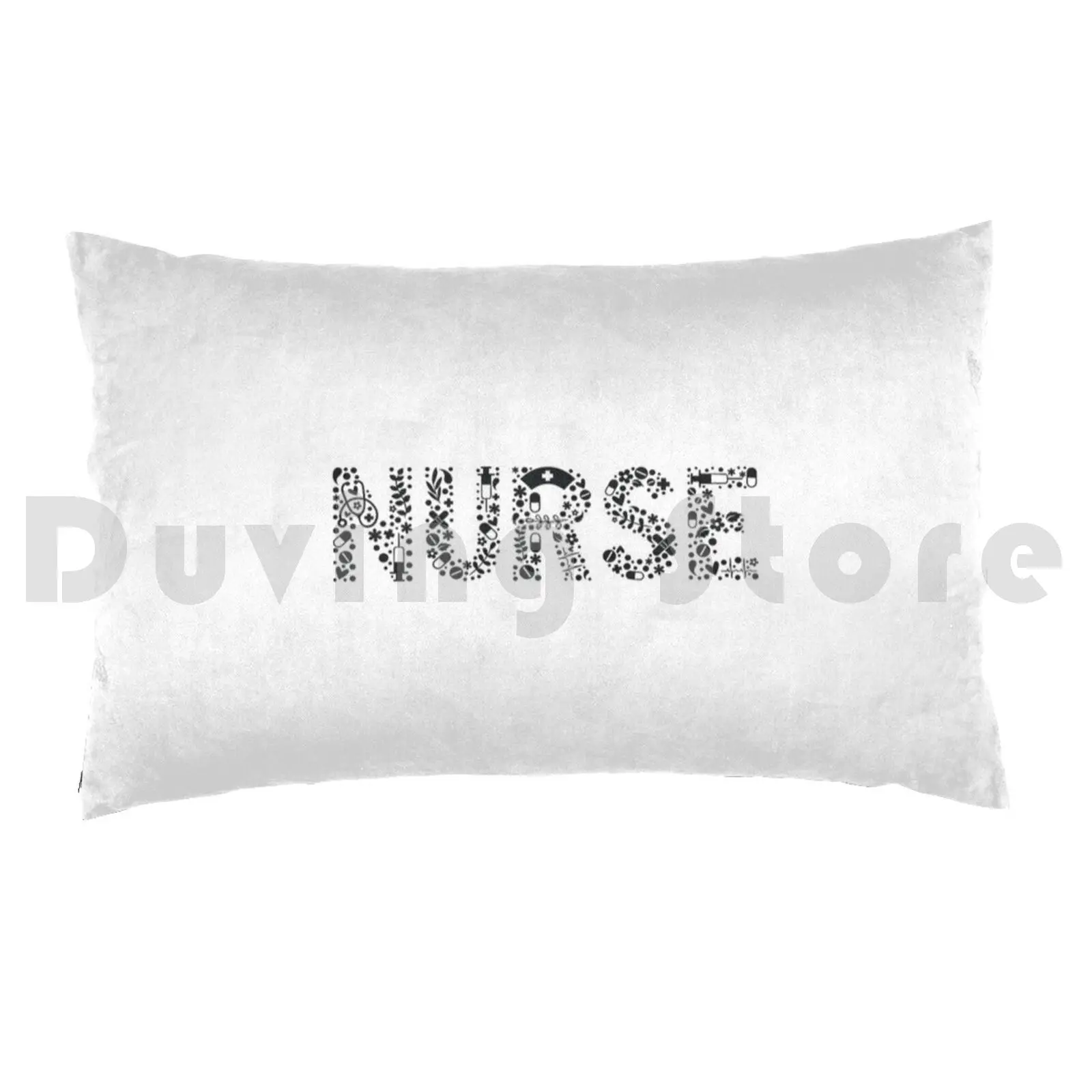 Nurse Collage Pillow Case Printed 35x50 Text Words Typography Nurse Love Nurses Touching Hearts Nursing