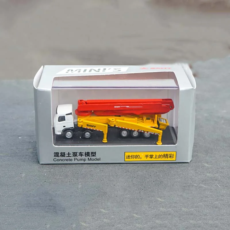 1/87 Mini Trinity SANY Crane Excavator Pump Truck Mixer Road Roller Rotary Rig Alloy Engineering Machinery Model Car Toy collect