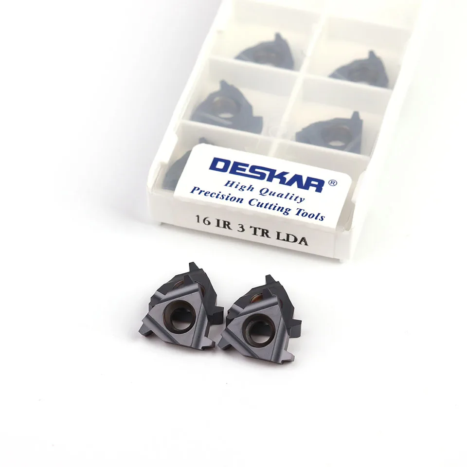Imagem -02 - Deskar 16er 16ir 1.5tr 2tr 2.5tr 3tr 3tr Lda. Peças de Ferramentas de Giro de Rosca Inserção de Carboneto Corte de Ferramenta de Torno Cnc.