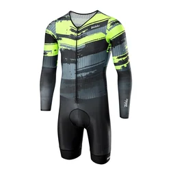 VELOTEC Professional Team Cycling Aero One-Piece Suit Long Sleeve Bicycle Skinsuit Men's Jumpsuit Maillot Ciclismo Hombre Kits