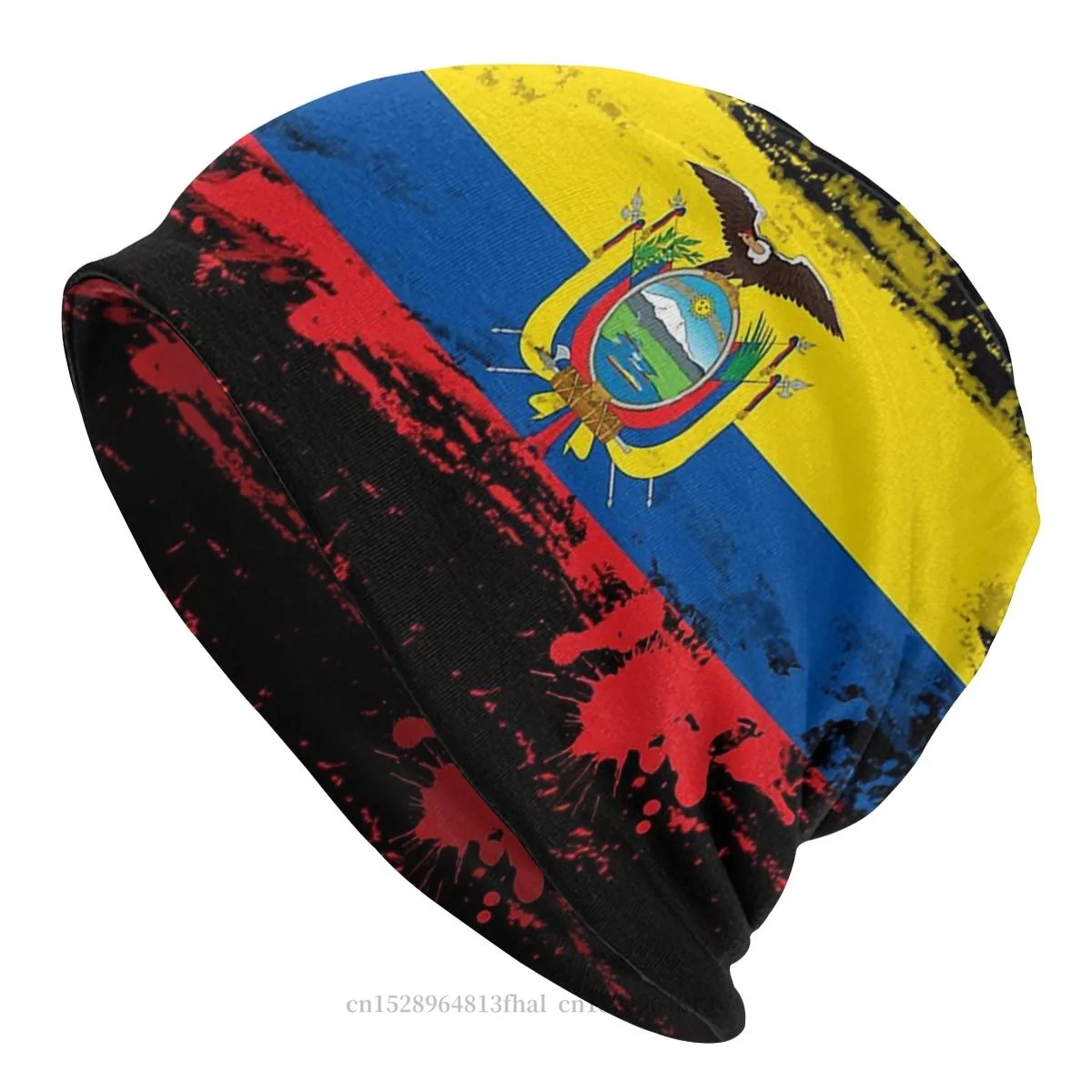 Bonnet Hats National Men Women\'s Ecuador Splatter Winter Warm Cap Design Skullies Beanies Caps