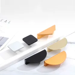 Modern Black/White Bathroom Cabinet Door Handle Square Wardrobe Drawer Knob Home Decoration Hardware