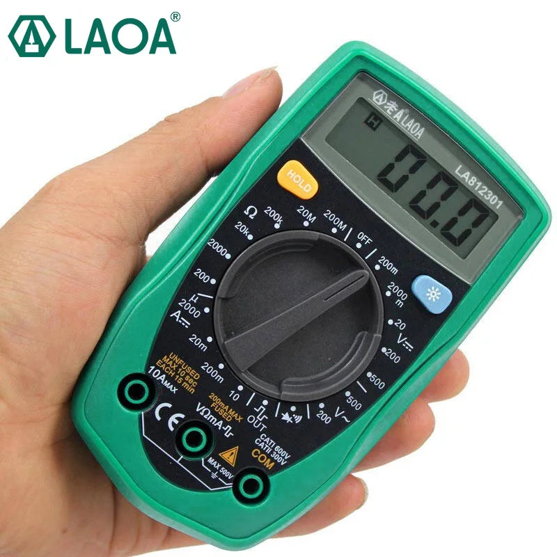 

LAOA Pocket Digital Multimeter Current Voltage Resistance Detection AC/DC voltage Test