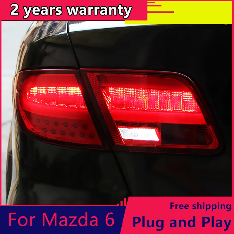 KOWELL Car Styling for Mazda 6 LED Taillights 2005-2013 for Mazda6 Tail Light Rear Lamp DRL+Brake+Park+Signal