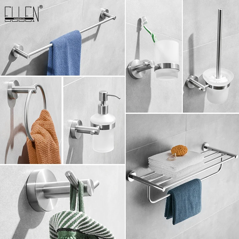 

SUS 304 Stainless Steel Bathroom Brush Nickel Soap Dispenser Towel Holder Paper Holder Bathroom Soap Dish Accessories EL1900L