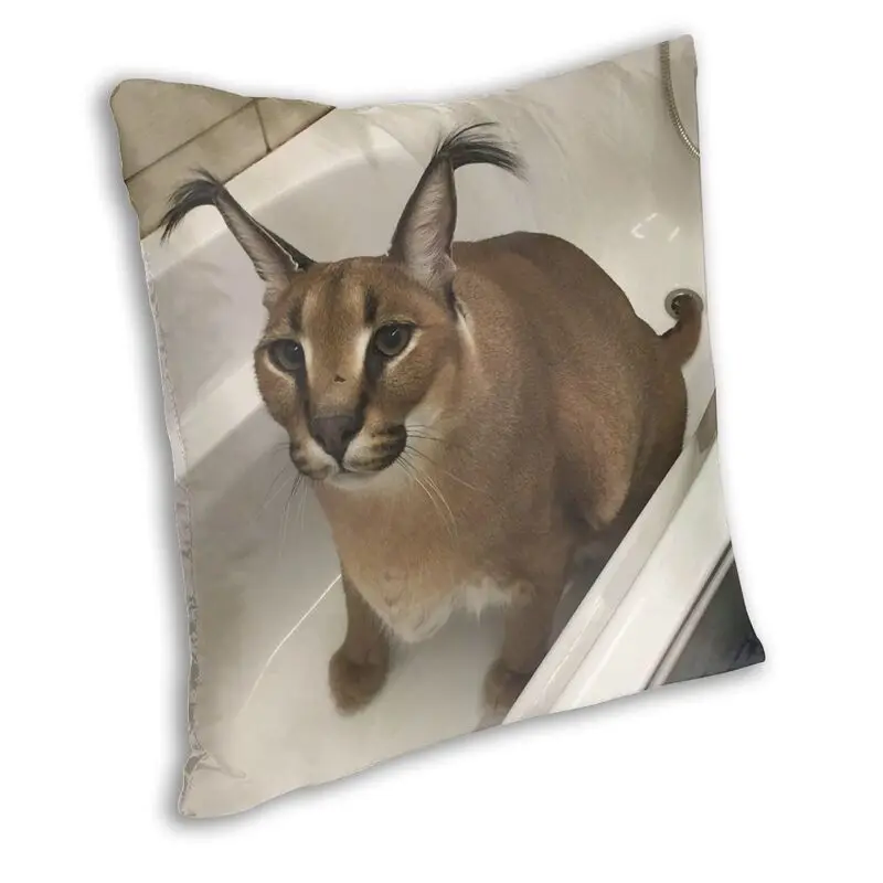 Floppa Cute Meme Cushion Cover 40x40 Home Decor 3D Print Funny Caracal Cat Throw Pillow Case for Living Room Double-sided