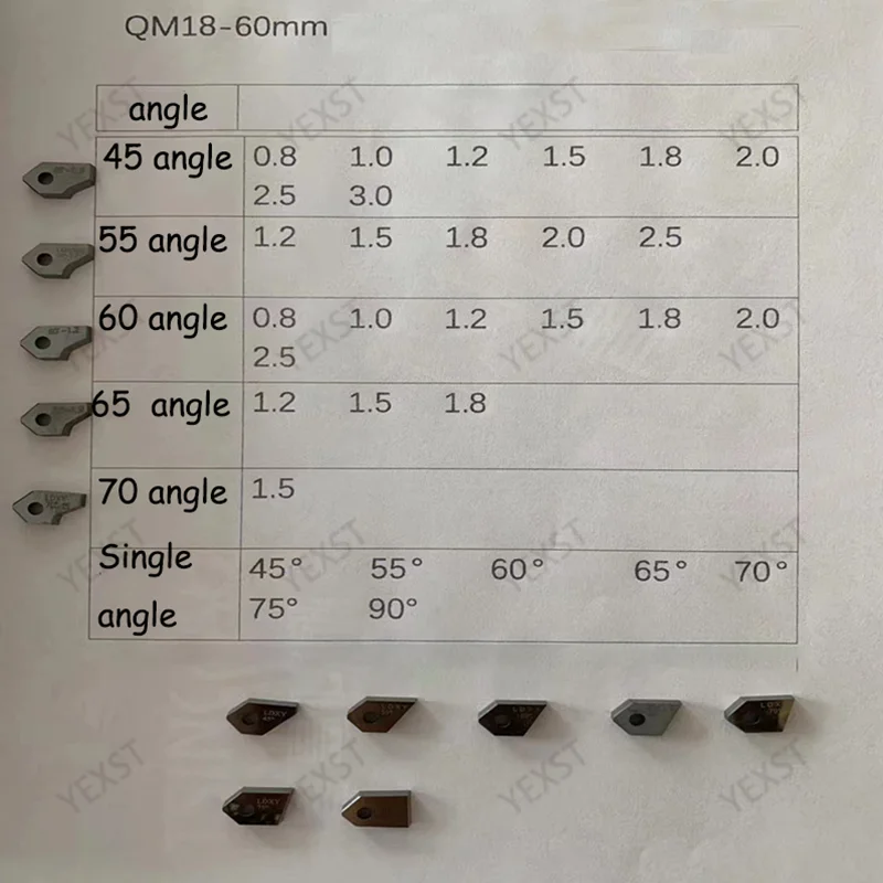 Alargador de assento de válvula universal QM, lâmina de ângulo único 30 °   até 90 °