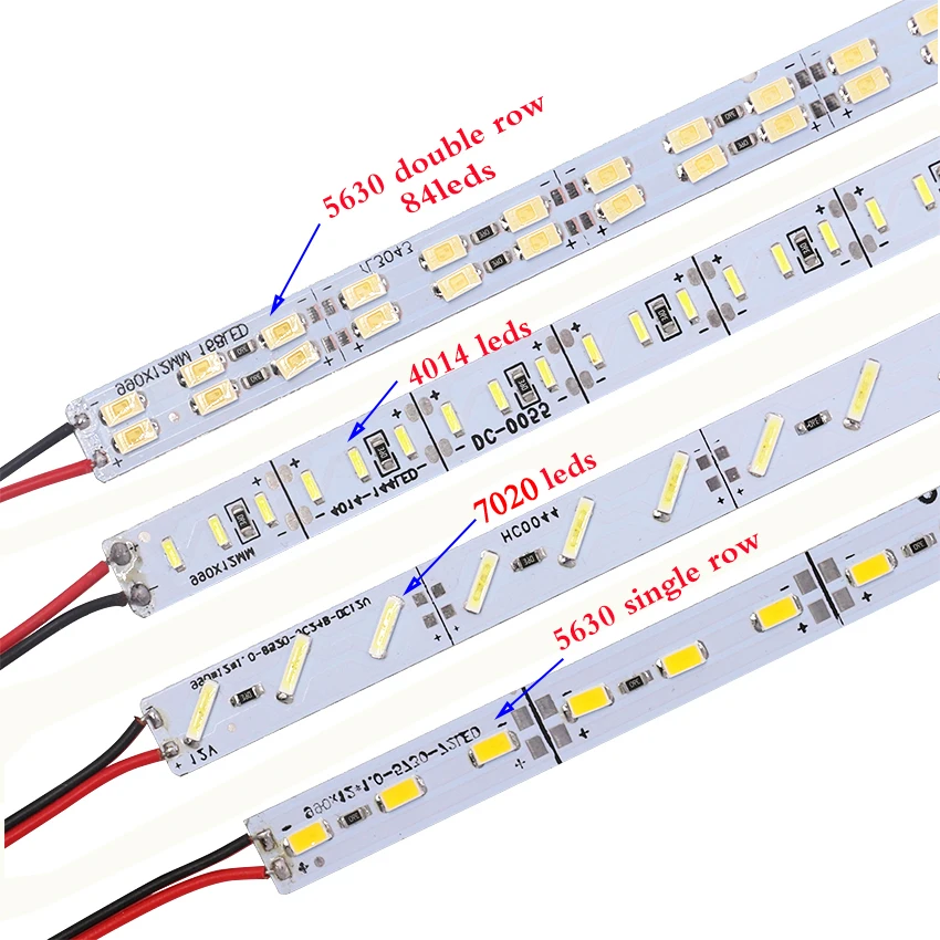 10 sztuk/partia 12V twarde taśmy LED aluminium bar światła sztywne 7020 4014 5630 SMD taśmy led światła 50cm 36leds 72leds zimny biały