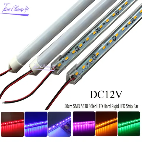 5PCS 50CM DC12V LED Bar light 5730 5630 With PC cover 5730 LED Hard strip light Kitchen Cabinet Light Wall Light