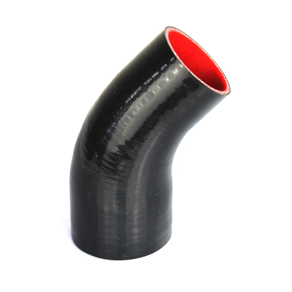 Manguera de codo de silicona para coche, reductor de 45 grados, 38, 45, 63, 76, 83, 89MM, tubo de curva de Joiner de goma, accesorios de coche,