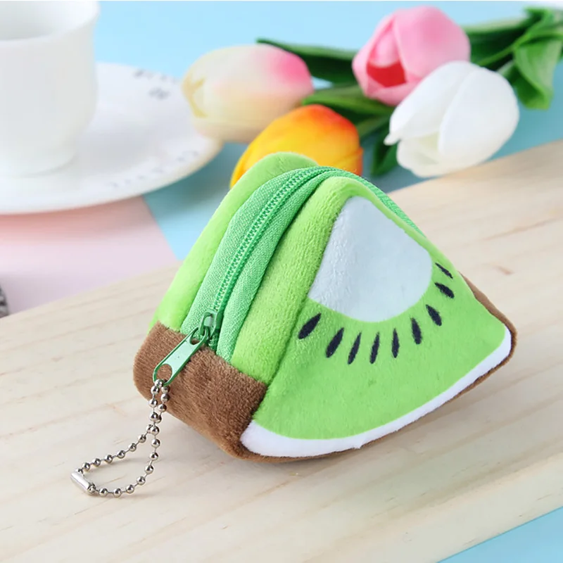 Fruit Print Coin Purses Women Mini Card Bag Key Case Earphone Storage Bag Girls Kids Cartoon Cute Coin Wallet Ladies Money Bag