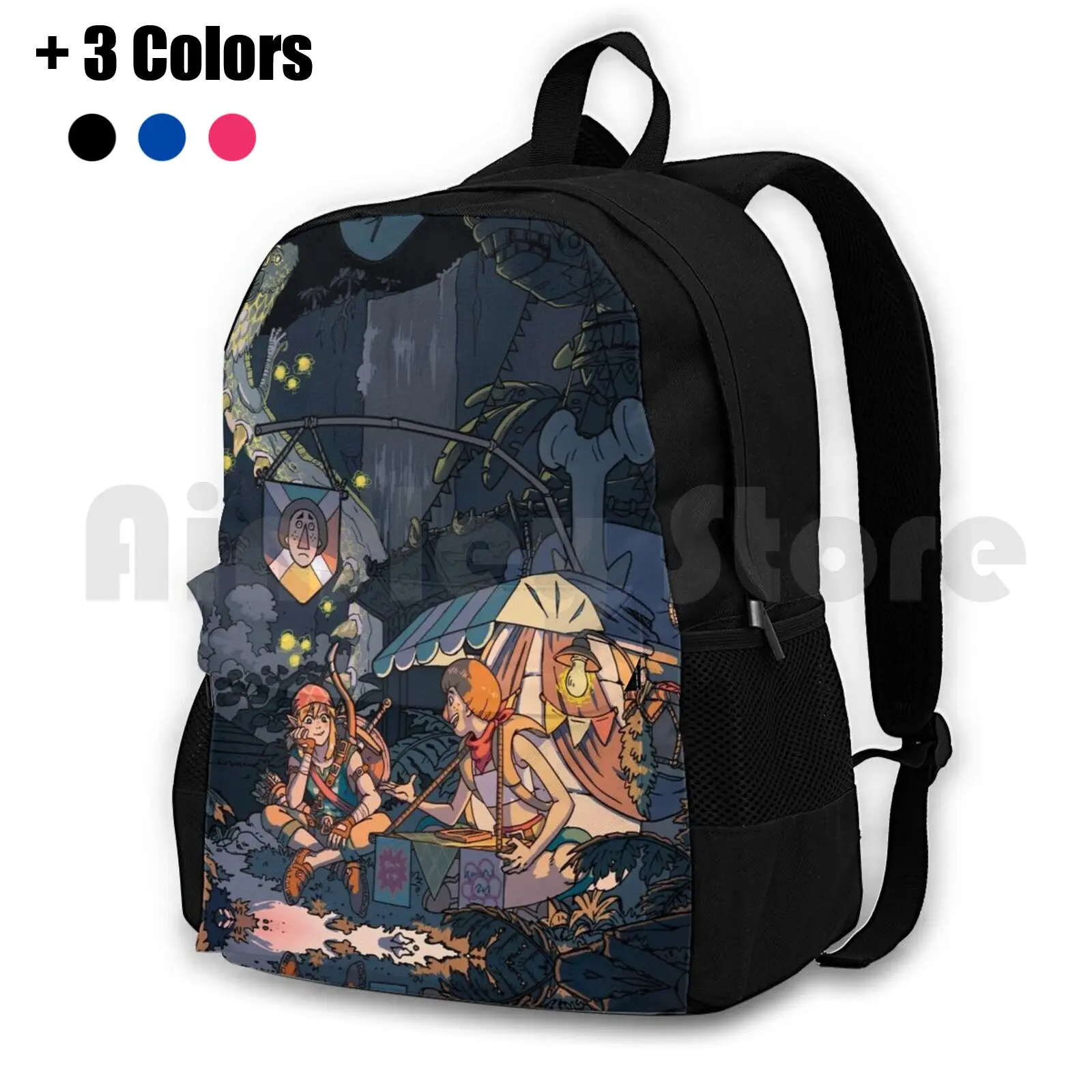 Lakeside Stable Outdoor Hiking Backpack Riding Climbing Sports Bag Breath Wild Switch Game Link Night Chill Cozy