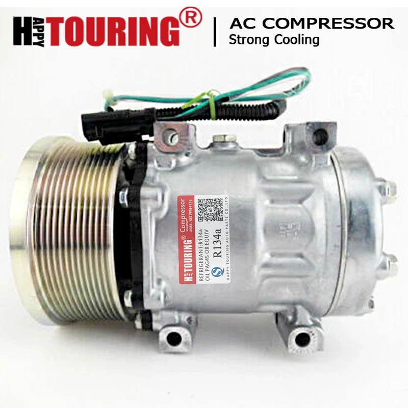 7H15 A/C Compressor SD7H15-6095 3729295 372-9295 for Caterpillar 320D2 329D2 320ELRR 538GF 558LL 320D2FMGF 320E D2L D2 24v 12pk