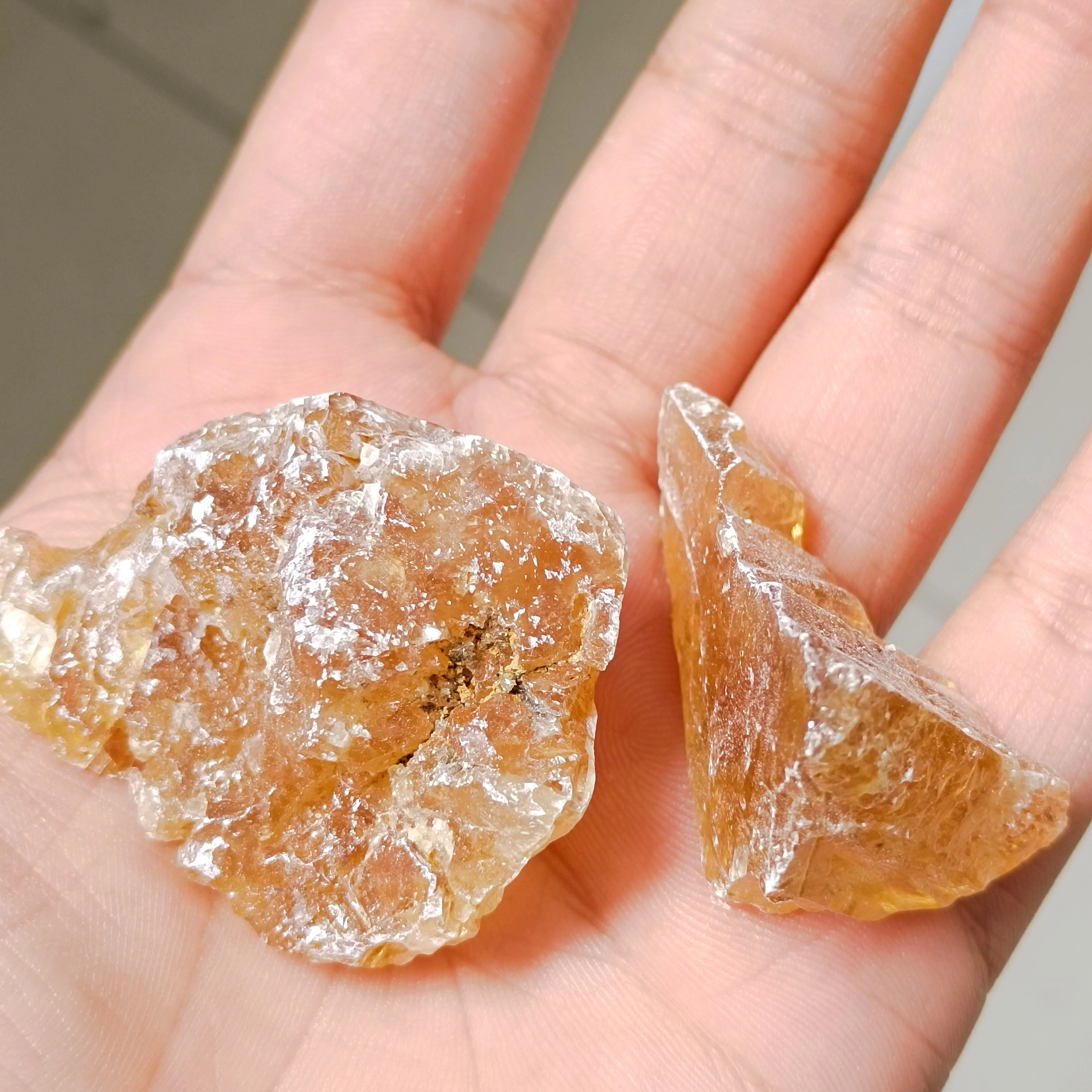 Natural irregular Amber calcite stone mine crystal raw Original stone Rock raw mineral Specimen Healing Reiki home Decor