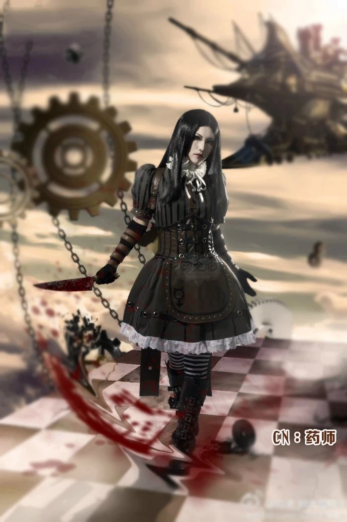 COS-HoHo أنيمي أليس: الجنون يعود أليس البخار البدلة نسخة التسامي فستان موحد تأثيري حلي هالوين الزي النساء