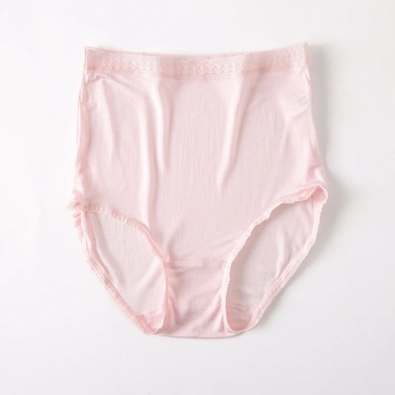 Women Panties Natural silk high waist Briefs big plus size woman panties Underwear women transparent seamless panty