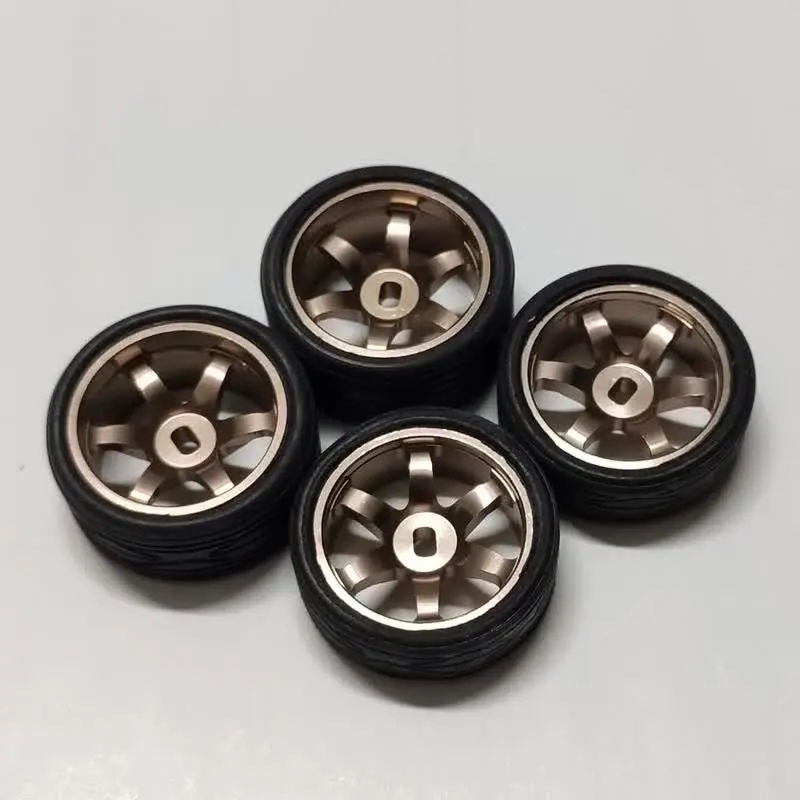 

4pcs 20mm Metal Wheel Hub Tire for 1/28 RC Car DriftArt2 Kyosho Mini-Z MINI-Q XRX AMZ WL DRZ GLA Wltoys K969