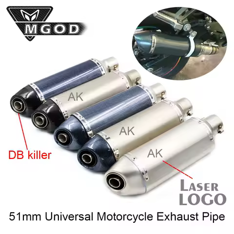 51mm Universal Motorcycle Exhaust Muffler Pipe Scooter Laser Sticker For Z900 CBR600 X-MAX300 CBR1000 R3 AK Motorcross Motorbike