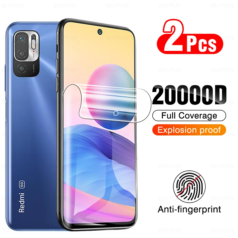 2 Chiếc Hydrogel Cho Xiaomi Redmi Note 10 5G 10S 10 4G 10T 5G 10 Pro 10Pro Max Tấm Bảo Vệ Màn Hình Vào Năm 6.5 "M2103K19G Không Glas