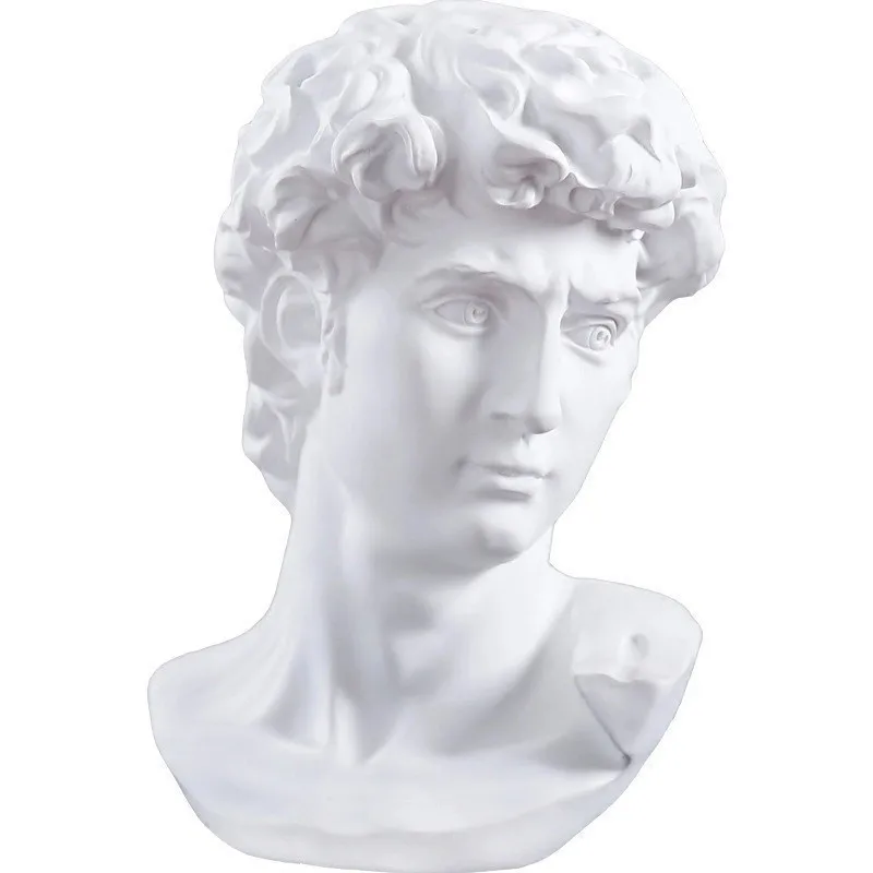 15cm David Statue Head Portraits Mini Gypsum Michelangelo Home Decoration Resin Art Craft Sketch Practice Room Decor sculpture