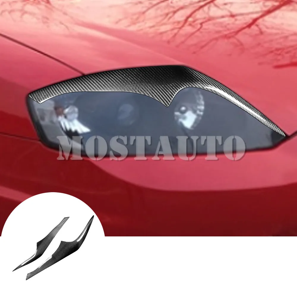 

For Hyundai Tiburon Coupe Real Carbon Fiber Headlight Cover Eyelid Eyebrow Trim 2003-2008 2pcs Car Accessories