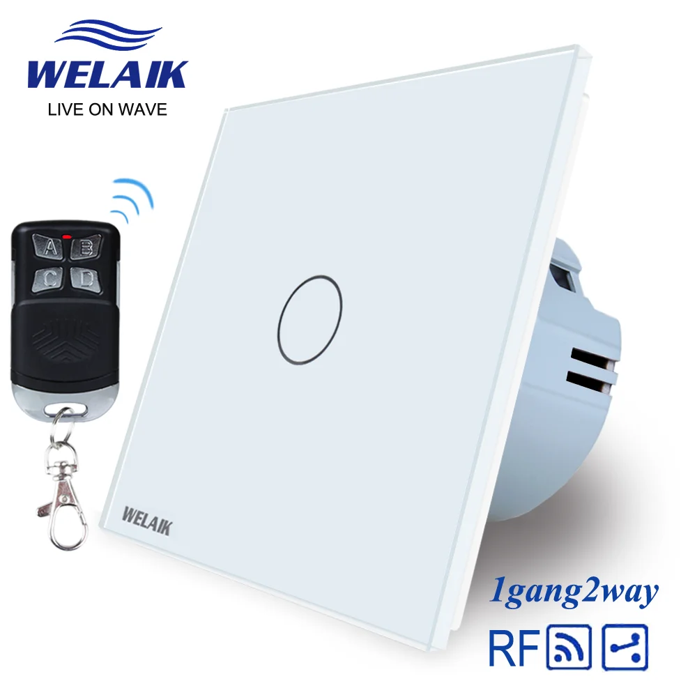 

WELAIK Stairs-Glass Panel-Switch-Wall Switch-EU remote-control Touch-Switch Light-Switch 1gang2way AC250V A1914CWR01