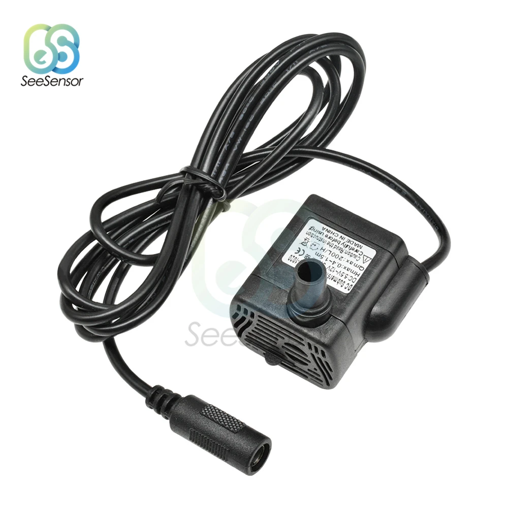 DC-1020 Mini Micro Bơm Chìm 200L/H 1.5M Bể Cá Cá Đài Phun Nước Ao Bơm DC 3W 5.5V- 12V