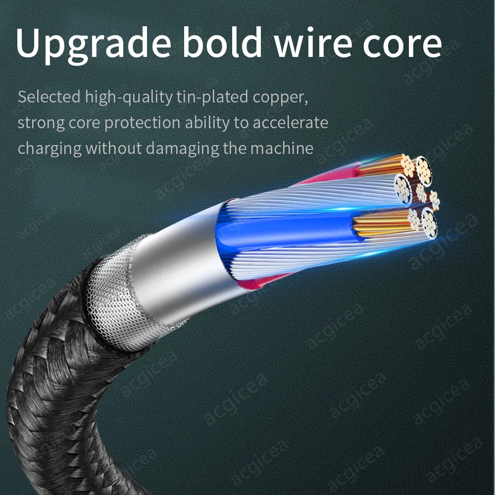 Led Usb C Kabel Snel Opladen TYPE-C Kabel 0.25M 1.2M 2M Voor Samsung A51 Huawei Xiaomi Cord voor Android Mobiele Telefoon Kabels