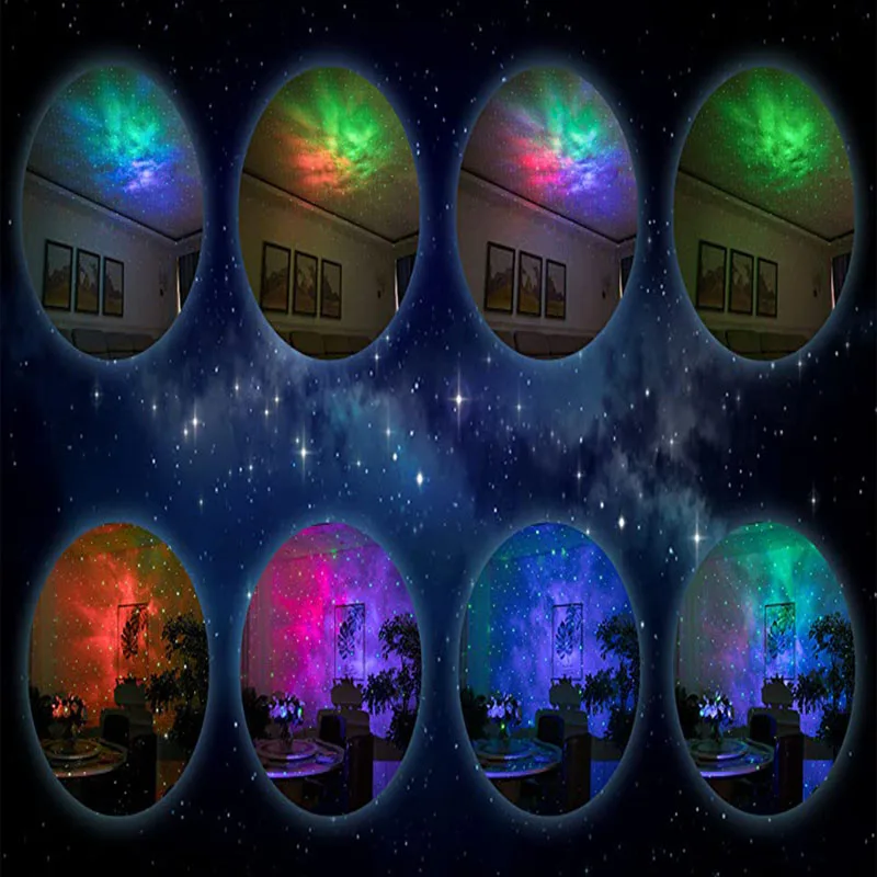 Starry Sky Projector Lamp Led Laser Galaxy Night Light USB Remote Control Fantasy Gypsophila Home Theater Party Bar Gift Light