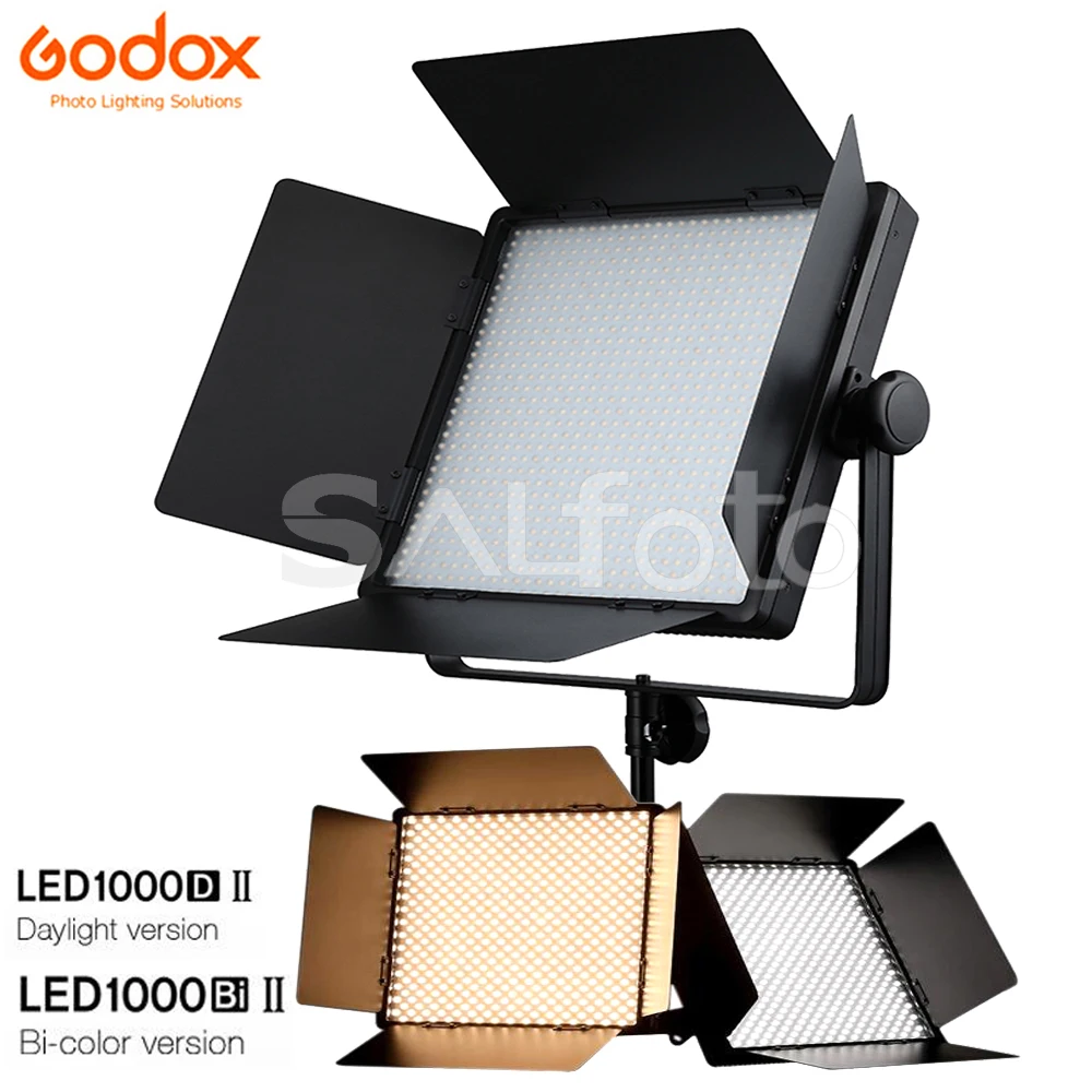 Godox LED1000D II 5600K / LED1000Bi II Bi-Color CRI96 DMX Control LED Video Light Continuous Fill Lighting for Wedding Interview