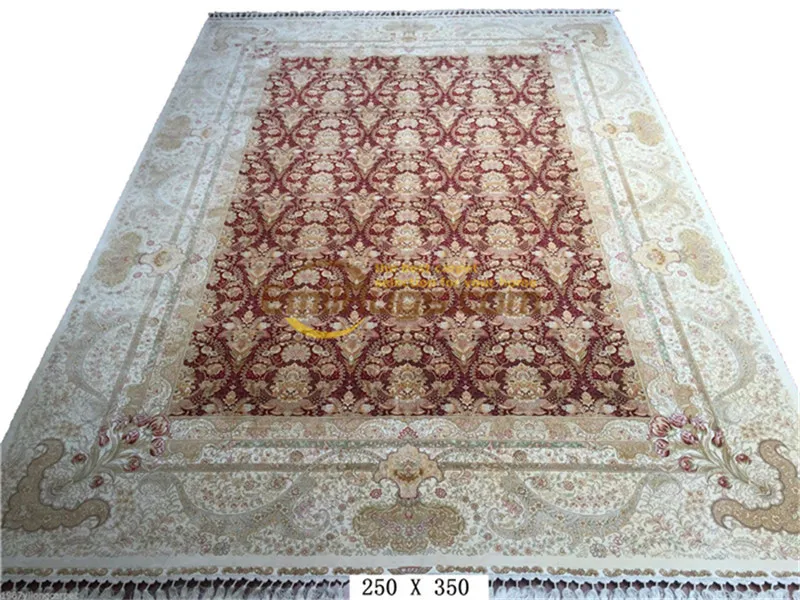 Persian design hand knot living room Turkish silk carpet