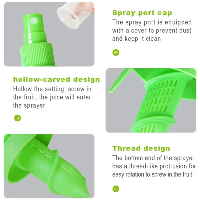 Portable Orange Juice Squeeze Juice Juicer Lemon Spray Mist Orange Fruit Squeezer Sprayer Home Kitchen Cooking Tool Nozzle