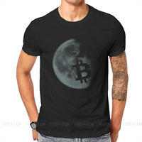 Cryptocurrency Crypto Miner Bitcoin to the Pixel Moon T Shirt Harajuku  High Quality Tshirt Big Size O-Neck Short Sleeve