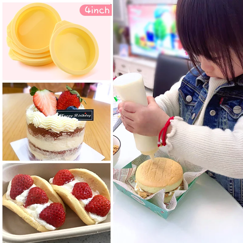 4/6/8 inch Round Silicone Pastel Layer Cake Mould Silicone Mousse Mold Round Baking Tools For Cakes Cooking Forms