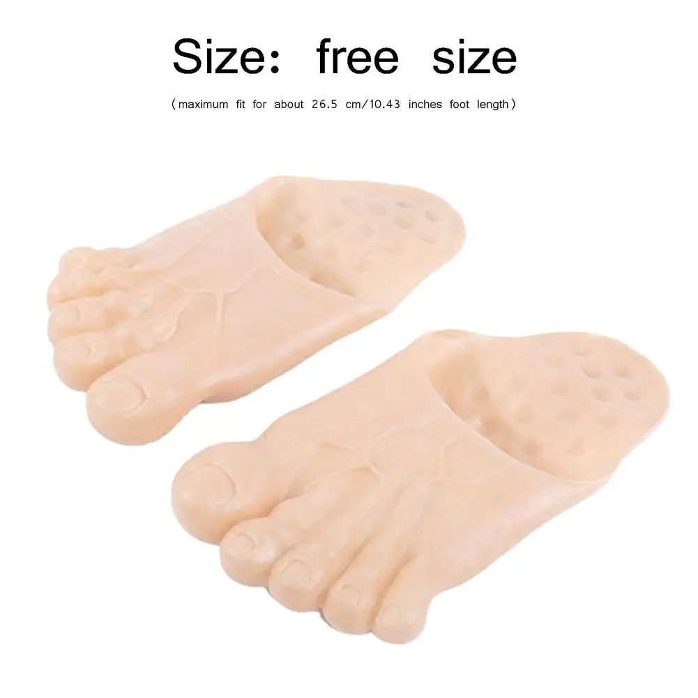 Simulation giant funny slippers toe shoes big feet spoof bare feet bare five fingers soles toys