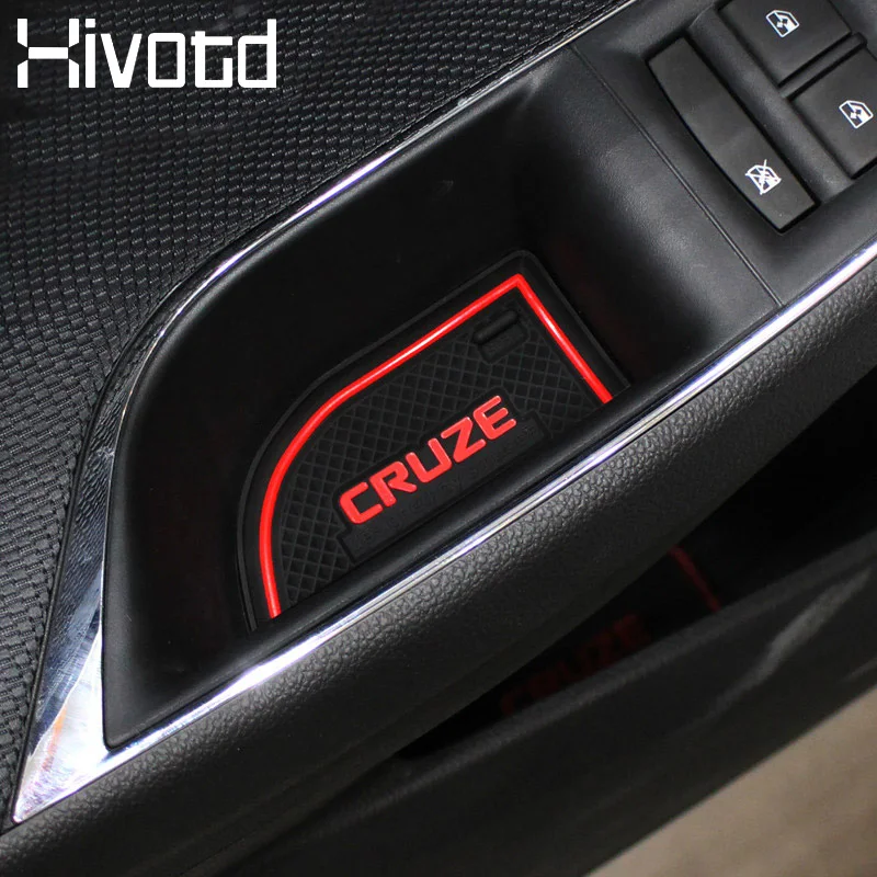 Hivotd For Chevrolet Cruze Car Accessories Anti-Slip Gate Slot Mat Rubber Cup Pads Auto Interior Decoration Stickers 2009-2014