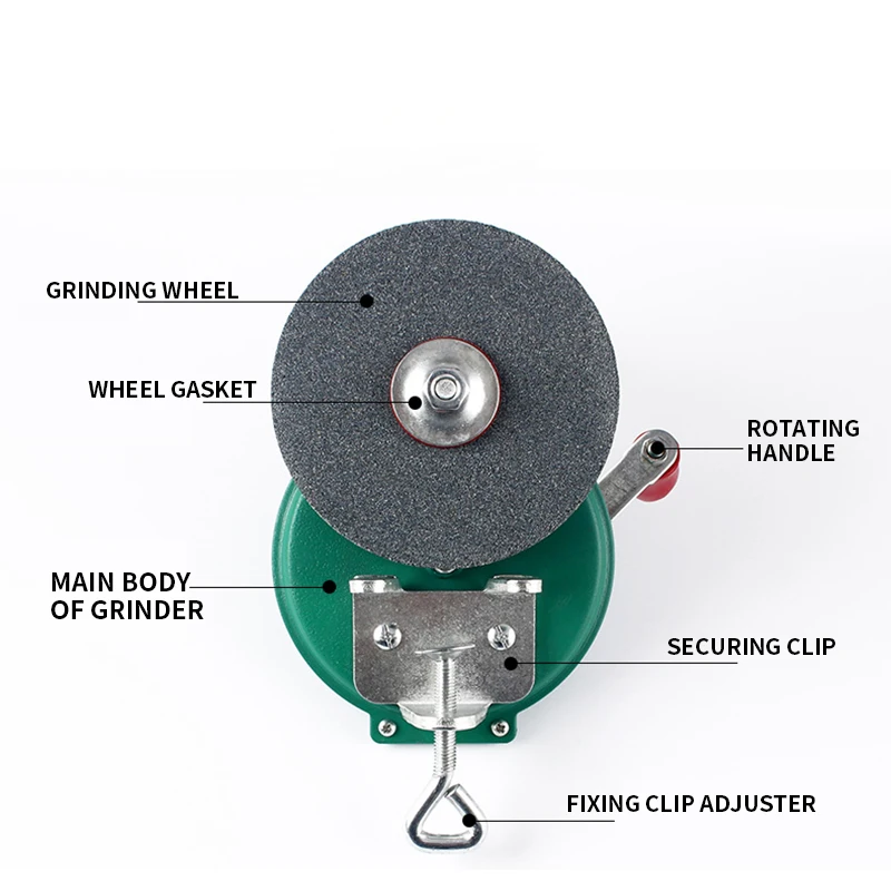 6 Inches Hand Grinder Desktop Household Small Knife Grind Machine Industrial Grade Manual Scissors Polishing Wheel Grinding