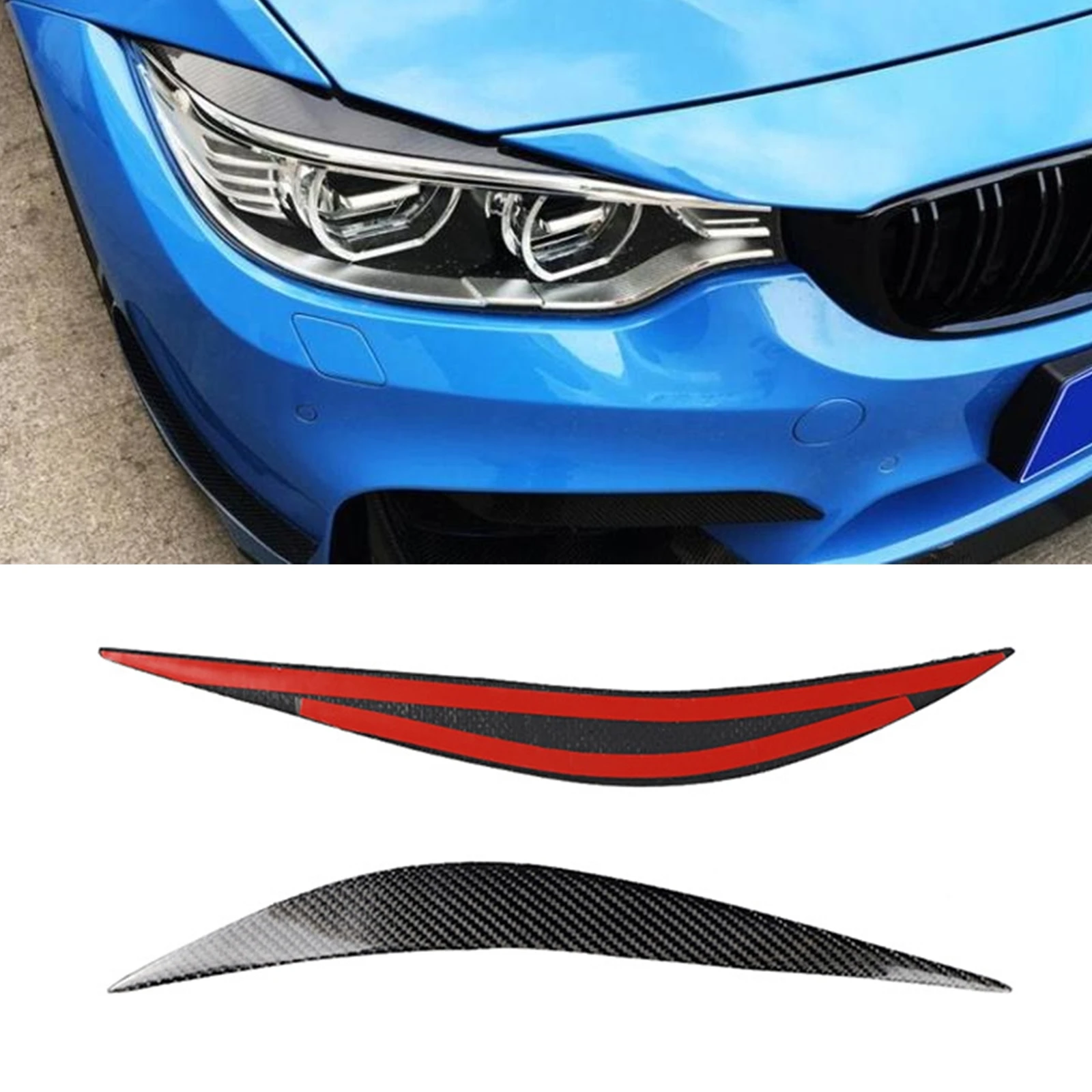 

Headlight Eyebrow Headlamp Eyelid Trim For BMW F80 M3 F82 F83 M4 & 4 Series F32 F33 F36 Carbon Fiber Head Light Lamp Cover Brow