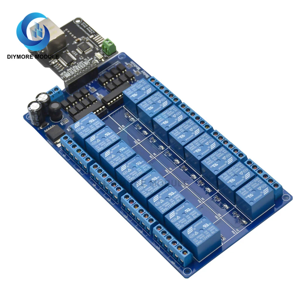 ABSF Ethernet Control Module Lan Wan Network Web Server RJ45 Port 16 Channel Relay Is Ethernet Controller Board.RJ45 Interface