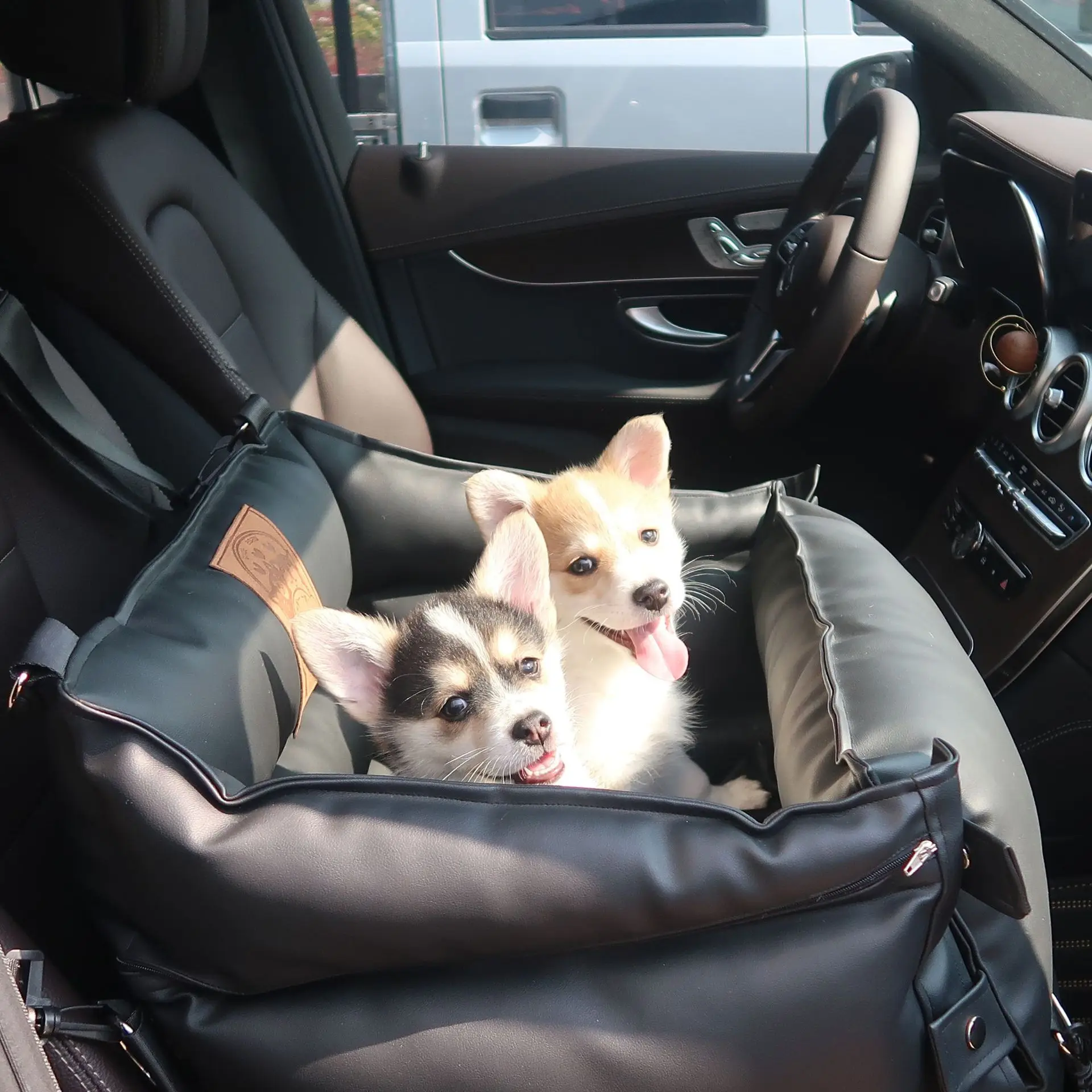 Car seat protective PU Leather Pet Seat Anti-dirty Waterproof Pad Dog Kennel Pet Seat Washable Detachable For Travel Pet Supply