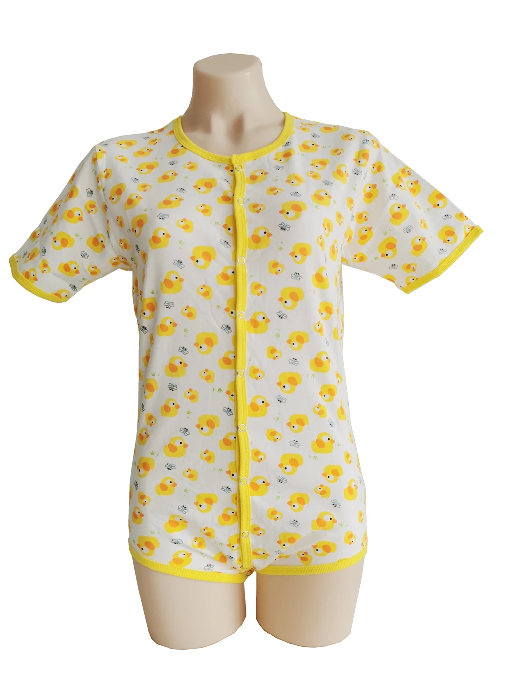 Yellow duck bodysuit with front snaps/adult onesie/adult romper/abdl clothes