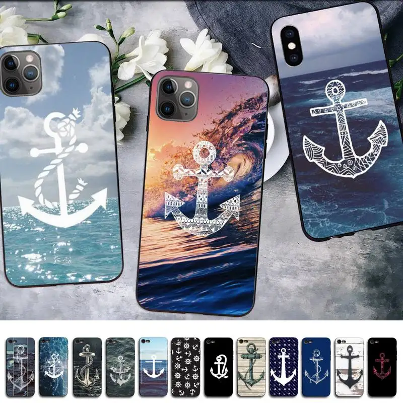 MaiYaCa Retro Nautical Anchor Wood Boat Sea Phone Case for iphone 13 11 12 pro XS MAX 8 7 6 6S Plus X 5S SE 2020 XR cover