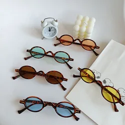 Adult Fashion Design Retro Small Oval Sunglasses Vintage Shades Sun Glasses for Men Women Anti-blue light Eyeglasses