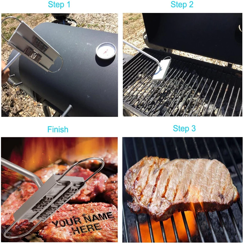 C3 Bbq Branding Iron 55letters Diy Barbecue Letter Printed Bbq Steak Meat Grill Forks Barbecue Tools Accessories Kitchen Stuff
