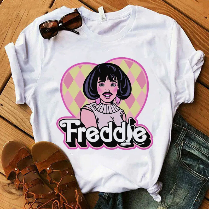 T-Shirt women Queen band tshirt Tops women Freddie Mercury print korean freddie mercury tshirt female harajuku clothes