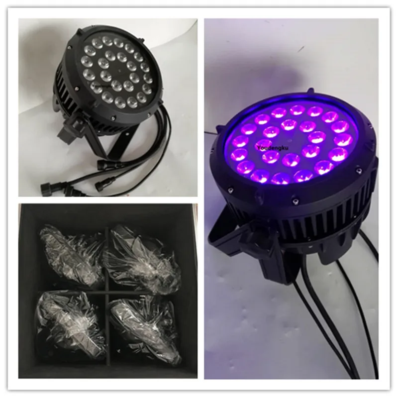 

4pcs with case dmx led par outdoor 24pcs x 18w led par ip65 rgbwa uv 6 in 1 waterproof led par can spotlight outdoor