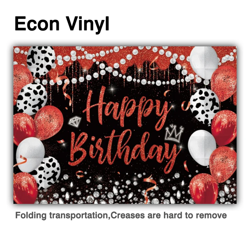 Funnytree Glücklich Geburtstag Party Silber Hintergrund Diamant Perle Frau Rot Gefleckt Luftballons Baby Dusche Fotografie Requisiten Hintergrund