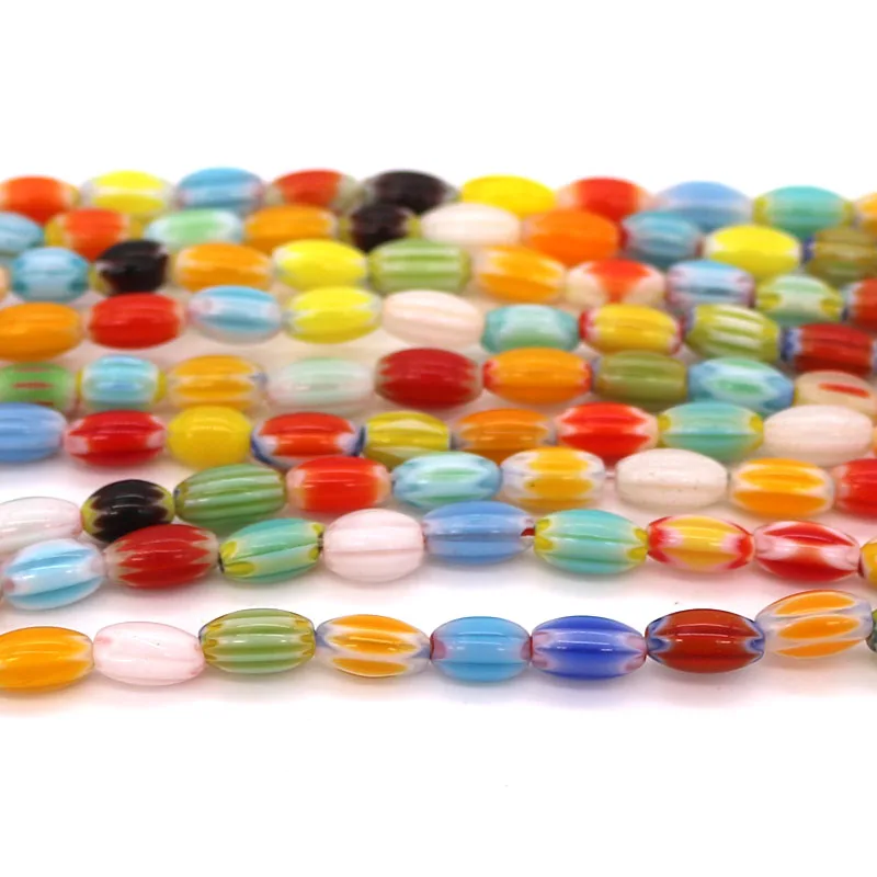 Fashion Rainbow mixing Color 5x8mm 43pcs/lot Glaze Ceramic Beads Porcelain DIY Hand Made Beads Jewelry Making Wholesale