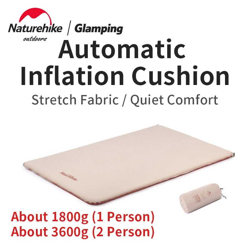 Naturehike Camping Automatic Inflation Sleeping Mat 1-2 Persons Portable 30D Elastic Cloth Sponge Mute Pad Tent Leisure Cushion