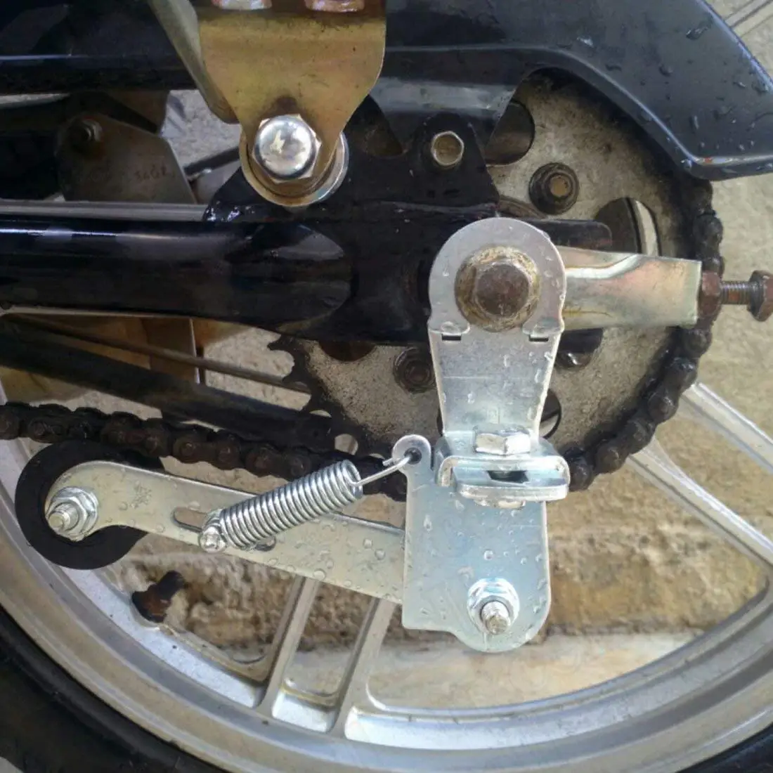 Uxcell 3 in 1 Ring Metal Motorcycle Kickstand Modifed Return Spring Silver Tone Stand Spring For Motorcycle